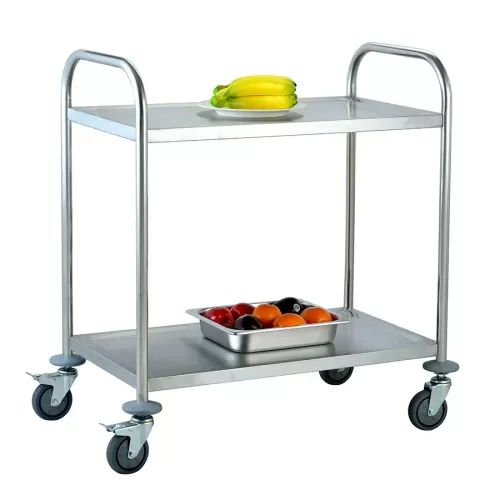 Connecta Self Assembly 2-Tier Service Trolley - 860 x 530 x 950mm - pack size 1