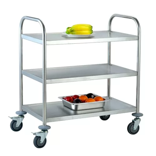 Connecta Self Assembly 3-Tier Service Trolley - 860 x 530 x 950mm - pack size 1