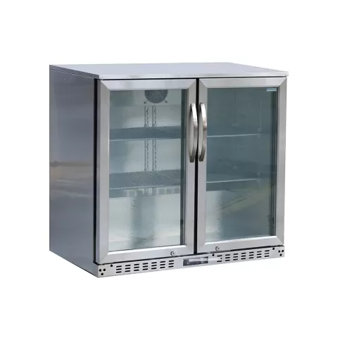 Arctica Bar & Display Bottle Cooler - 2 Hinged Doors - Stainless Steel - pack size 1