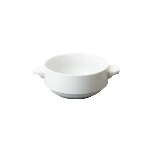 Great White Porcelain Round Lugged Soup Bowl 28cl 10oz - pack size 12