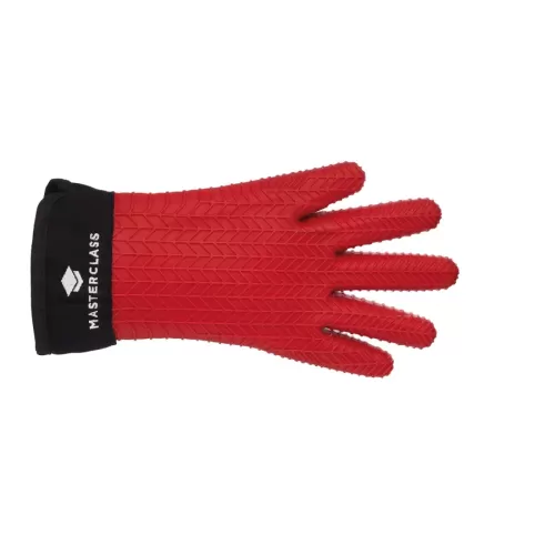 MasterClass Fleece Lined Red Silicone Oven Glove 30.5cm - pack size 2