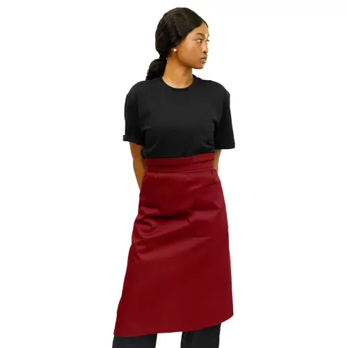 Brigade Merlot Polycotton Waist Apron With Pocket 76x90cm - pack size 1