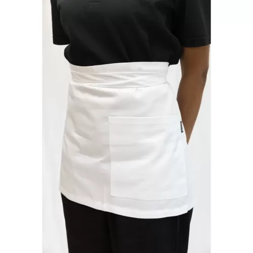 Brigade White Polycotton Short Waist Apron 75x37.3cm - pack size 1