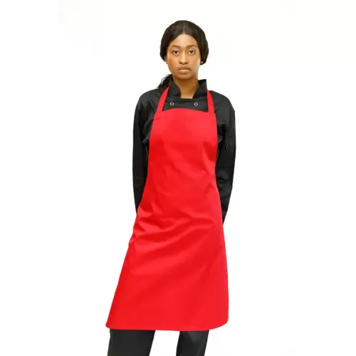 Brigade Red Polycotton Bib Apron 96x72cm - pack size 1