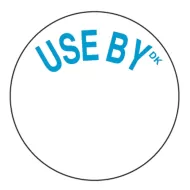 Label Use By Permanent Round - pack size 1