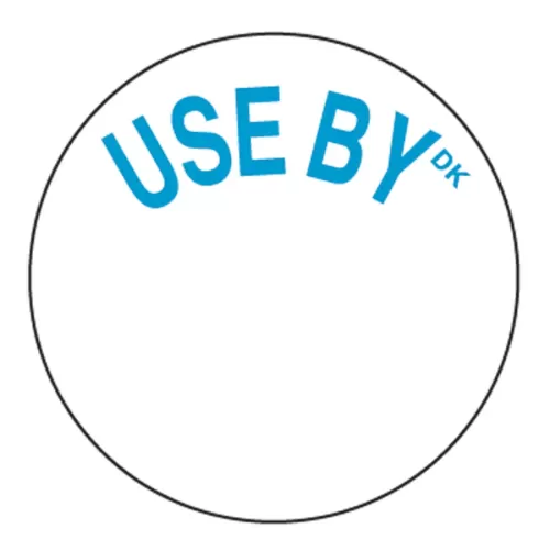 Label Use By Permanent Round - pack size 1