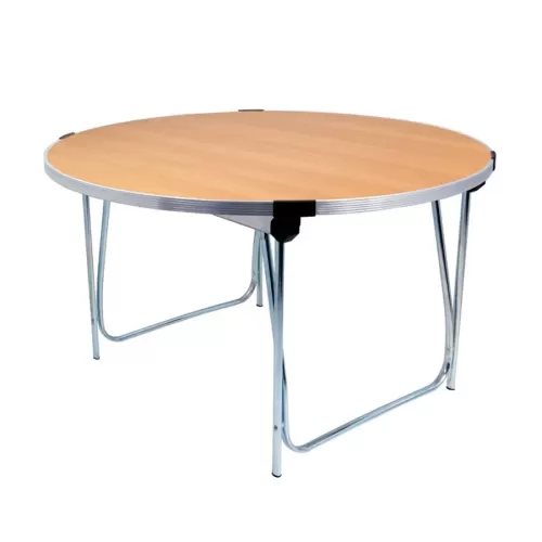 Folding Table 1220dia. x 635H - Beech laminated top - pack size 1