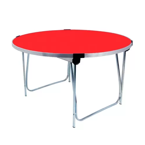Folding Table 1520dia. x 760H - Poppy laminated top - pack size 1