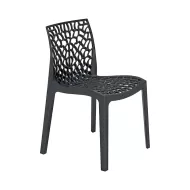 Tabilo Zest Polypropylene Glossy Finish Indoor And Outdoor Anthracite Stackable Chair - pack size 1