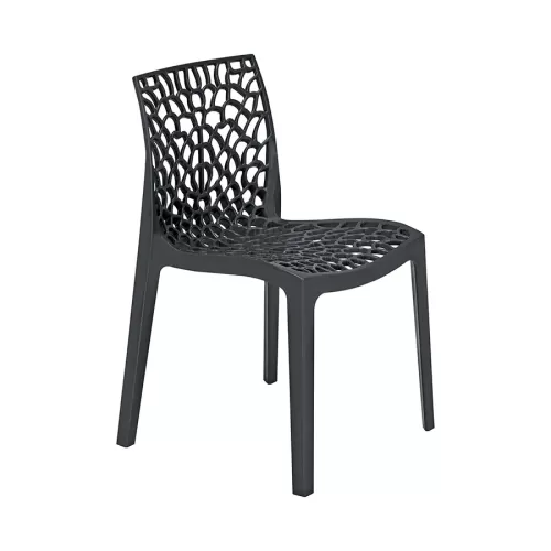 Tabilo Zest Polypropylene Glossy Finish Indoor And Outdoor Anthracite Stackable Chair - pack size 1