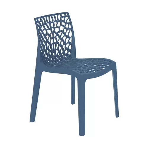 Tabilo Zest Polypropylene Glossy Finish Indoor And Outdoor Blue Stackable Chair - pack size 1