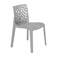 Tabilo Zest Polypropylene Glossy Finish Indoor And Outdoor Grey Stackable Chair - pack size 1