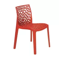 Tabilo Zest Polypropylene Glossy Finish Indoor And Outdoor Red Stackable Chair - pack size 1