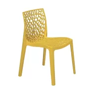 Tabilo Zest Polypropylene Glossy Finish Indoor And Outdoor Yellow Stackable Chair - pack size 1