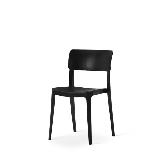 Tabilo Vivo Polypropylene Matt Finish Indoor and Outdoor Black Side Chair - pack size 1