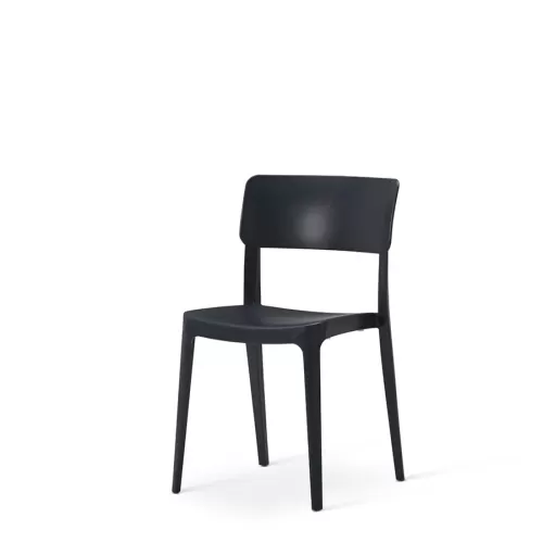 Tabilo Vivo Polypropylene Matt Finish Indoor and Outdoor Dark Grey Side Chair - pack size 1