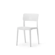 Tabilo Vivo Polypropylene Matt Finish Indoor and Outdoor White Side Chair - pack size 1