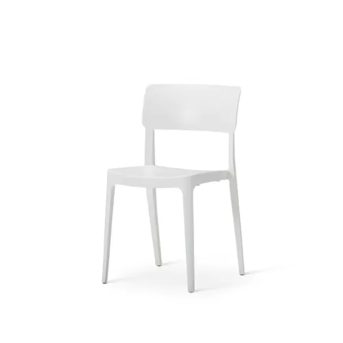 Tabilo Vivo Polypropylene Matt Finish Indoor and Outdoor White Side Chair - pack size 1