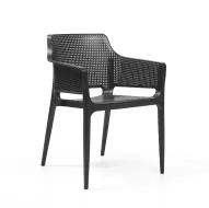 Tabilo Boom Polypropylene Sheen Finish Indoor And Outdoor Black Armchair - pack size 1