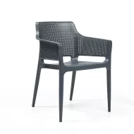 Tabilo Boom Polypropylene Sheen Finish Indoor And Outdoor Dark Grey Armchair - pack size 1
